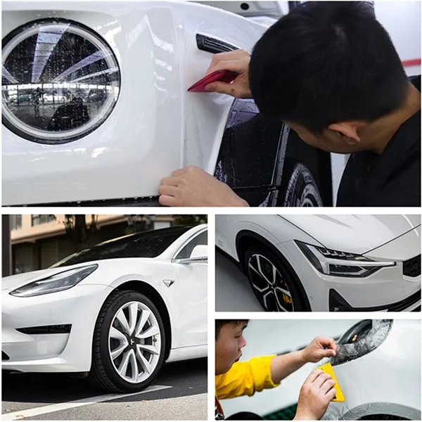 Installation of color paint surface protective film Installation of color paint surface protective film